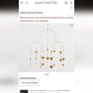 Pottery Barn - Brass Metal Heart Ceiling Mobile
